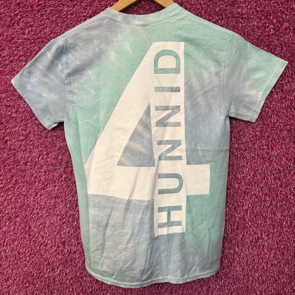 YG 4hunnid Big Logo blue tiedye Tee size small - Picture 1 of 5